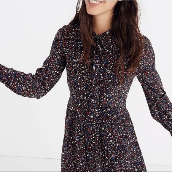 Madewell Stars 100% Silk Dress Size 4 - Picture 2 of 13
